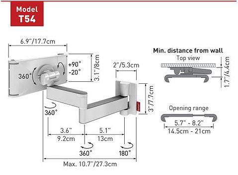 Barkan Full-motion tabletholder | 7 - 12" | Drej- og tiltbar |Universel