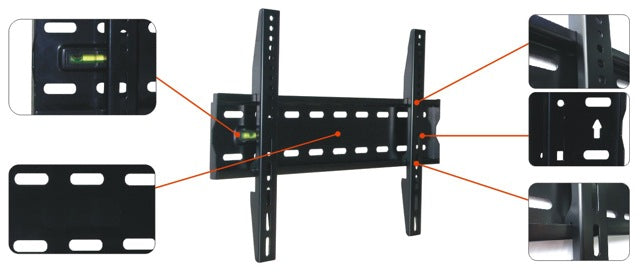 2. chance Fladt vægbeslag til skærme på op til 42" Kun 2,5 cm [VESA 300x400 mm]