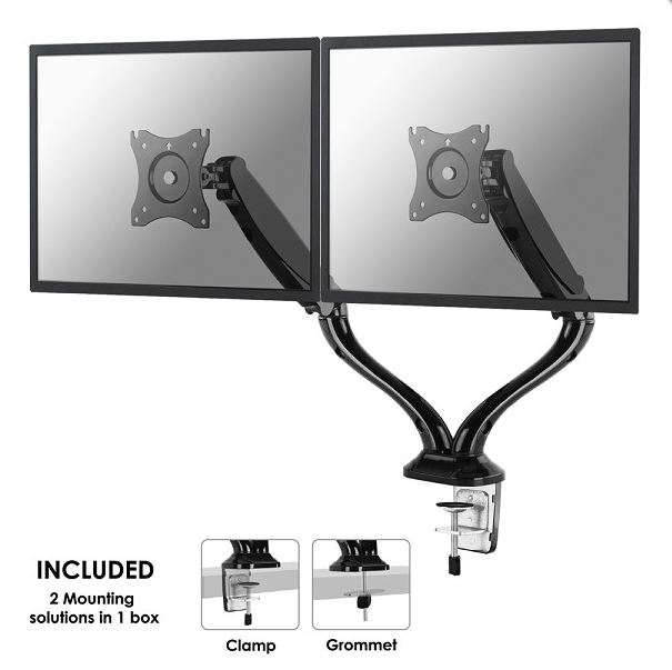 Neomounts NM-D500Dblack Skrivebordsstativ til to skærme